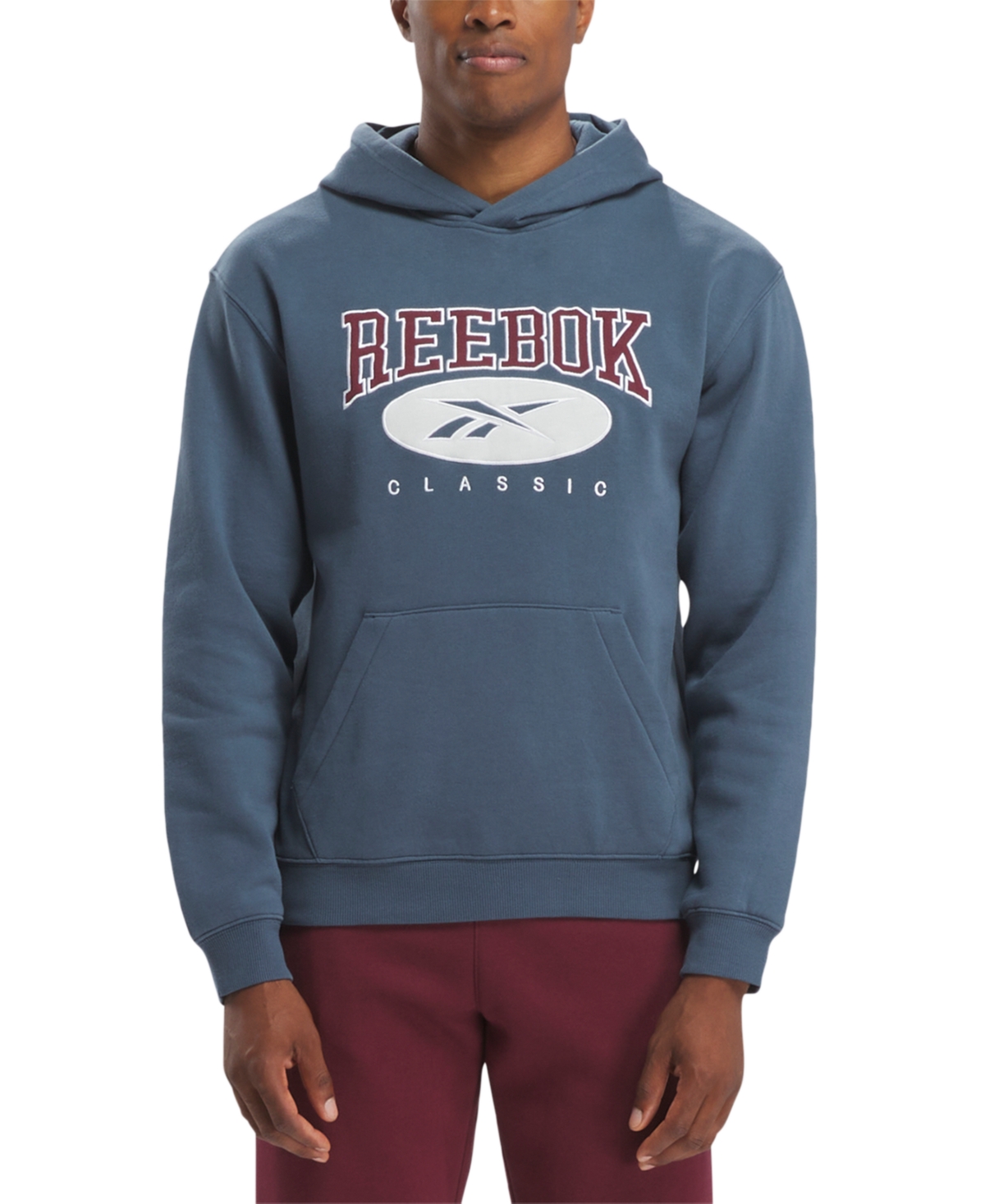 Reebok Men's Archive Essentials Regular-fit Embroidered Logo Fleece Hoodie In Hoops Blue