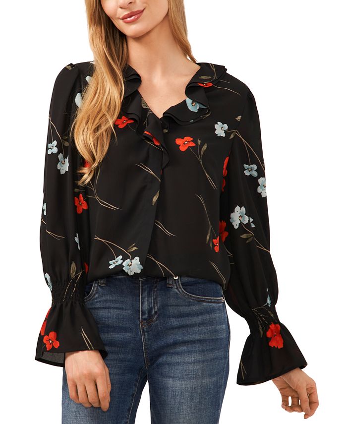 Cece ruffle sleeve shop blouse