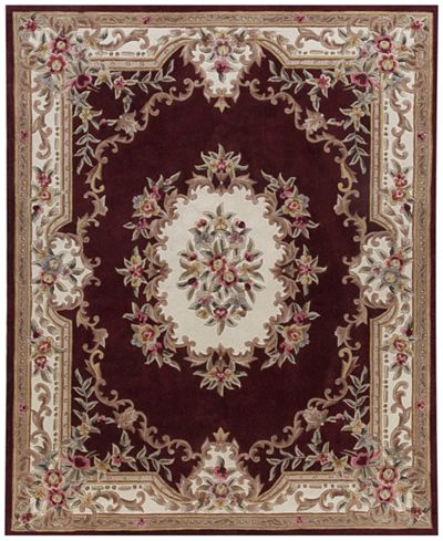 KM Home Dynasty Aubusson Burgundy Area Rugs