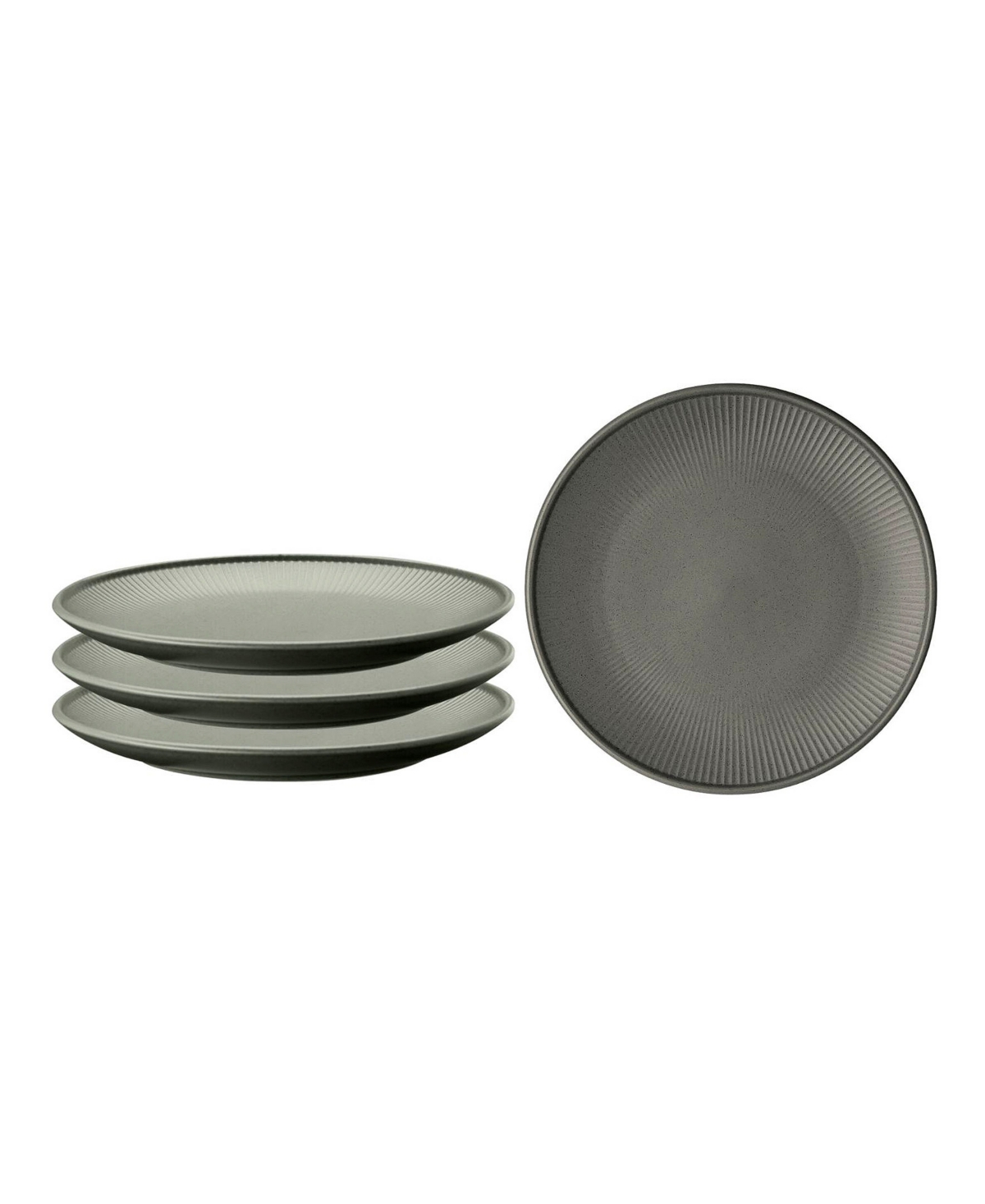 Clay Set of 4 Dinner Plates, Service for 4 - Gray
