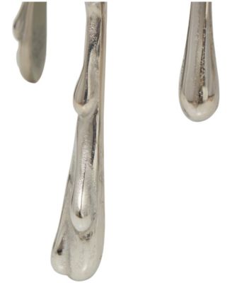 Aluminum Drip Coffee Table with Melting Designed Legs and Shaded Glass Top, 36" x 36" x 16"