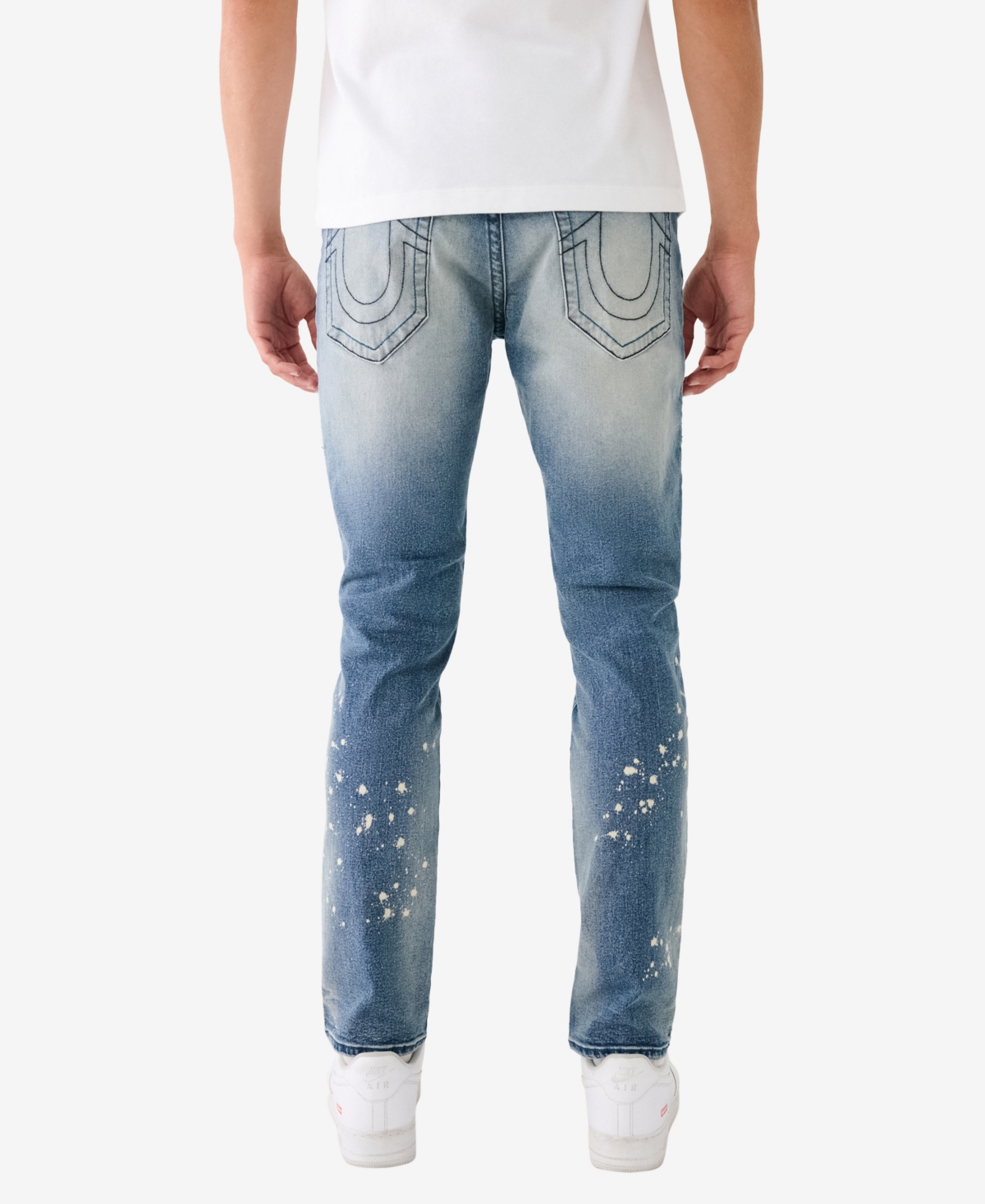 Men's Rocco Faded Skinny Jeans with Paint Splatter - Casablanca Medium Wash