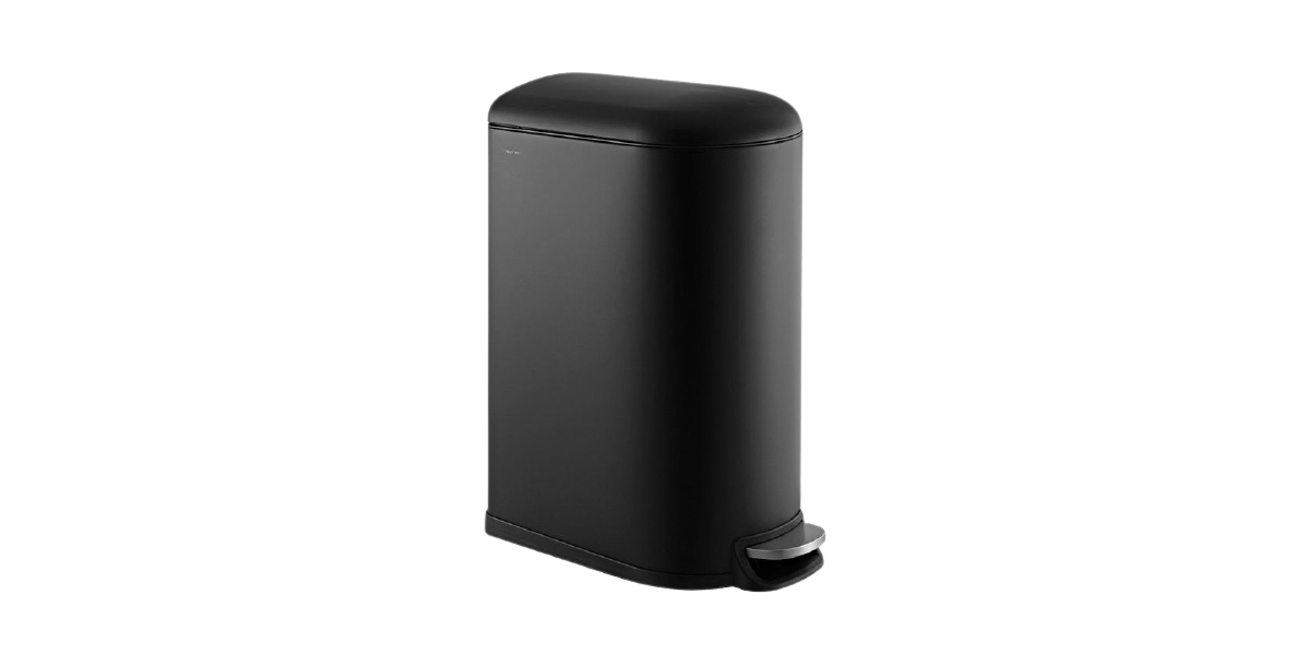 Roland Mini 2.6-Gallon Step-Open Trash Can, Charcoal Black