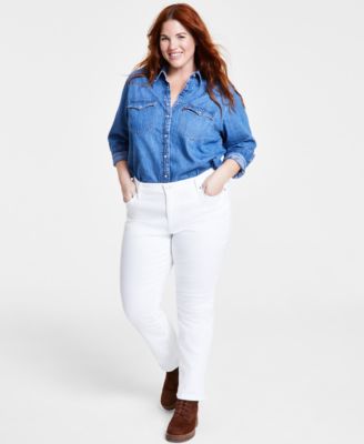 Levis Trendy Plus Size Essential Western Cotton Shirt Classic Straight Leg Jeans