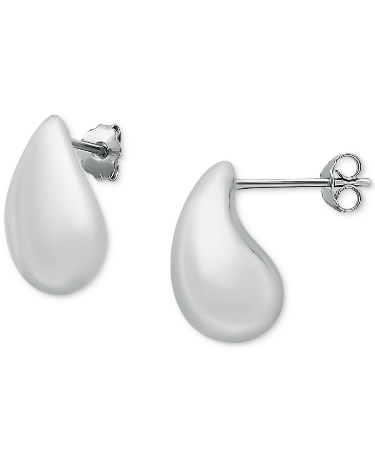 Giani Bernini Polished Teardrop Stud Earrings, Created For Macy's In Silver
