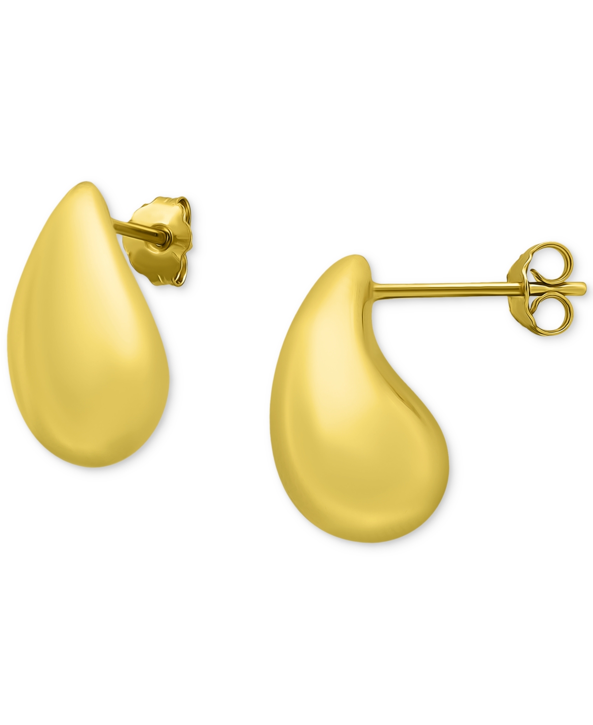 Giani Bernini Polished Teardrop Stud Earrings, Created For Macy's In Gold Over Silver