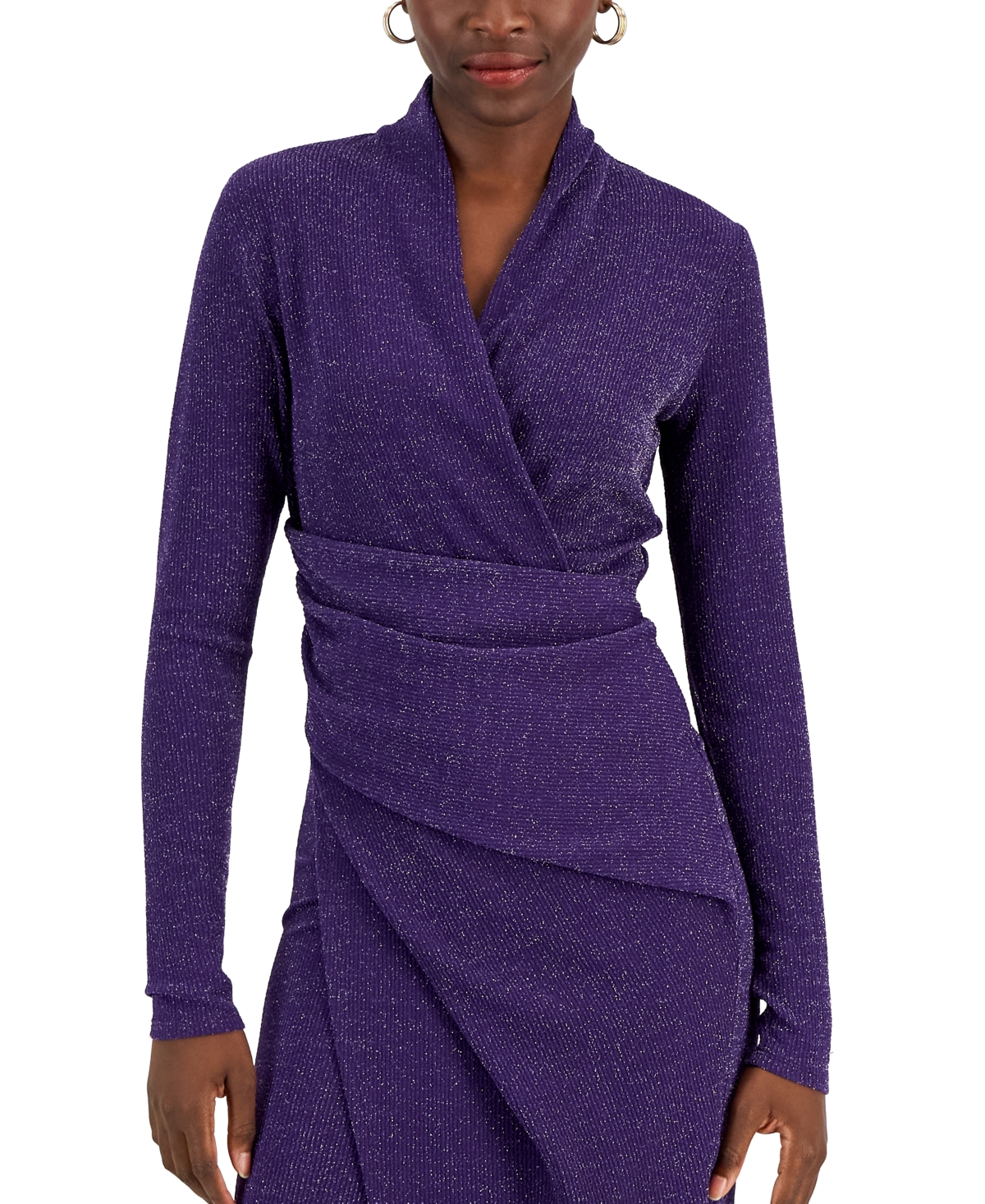 Shop Rachel Rachel Roy Women's Bret Jersey Faux-wrap Midi Dress In Amethyst
