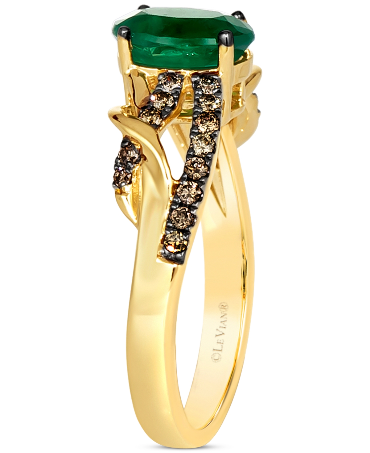 Le Vian Chocolatier Costa Smeralda Emeralds (7/8 Ct. T.w.) & Chocolate Diamond (1/4 Ct. T.w.) Openwork Ring 