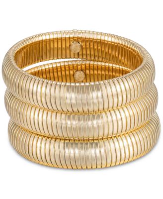 Golden Hour Flex Snake Chain Stretch Bracelet Set, 3 Pieces