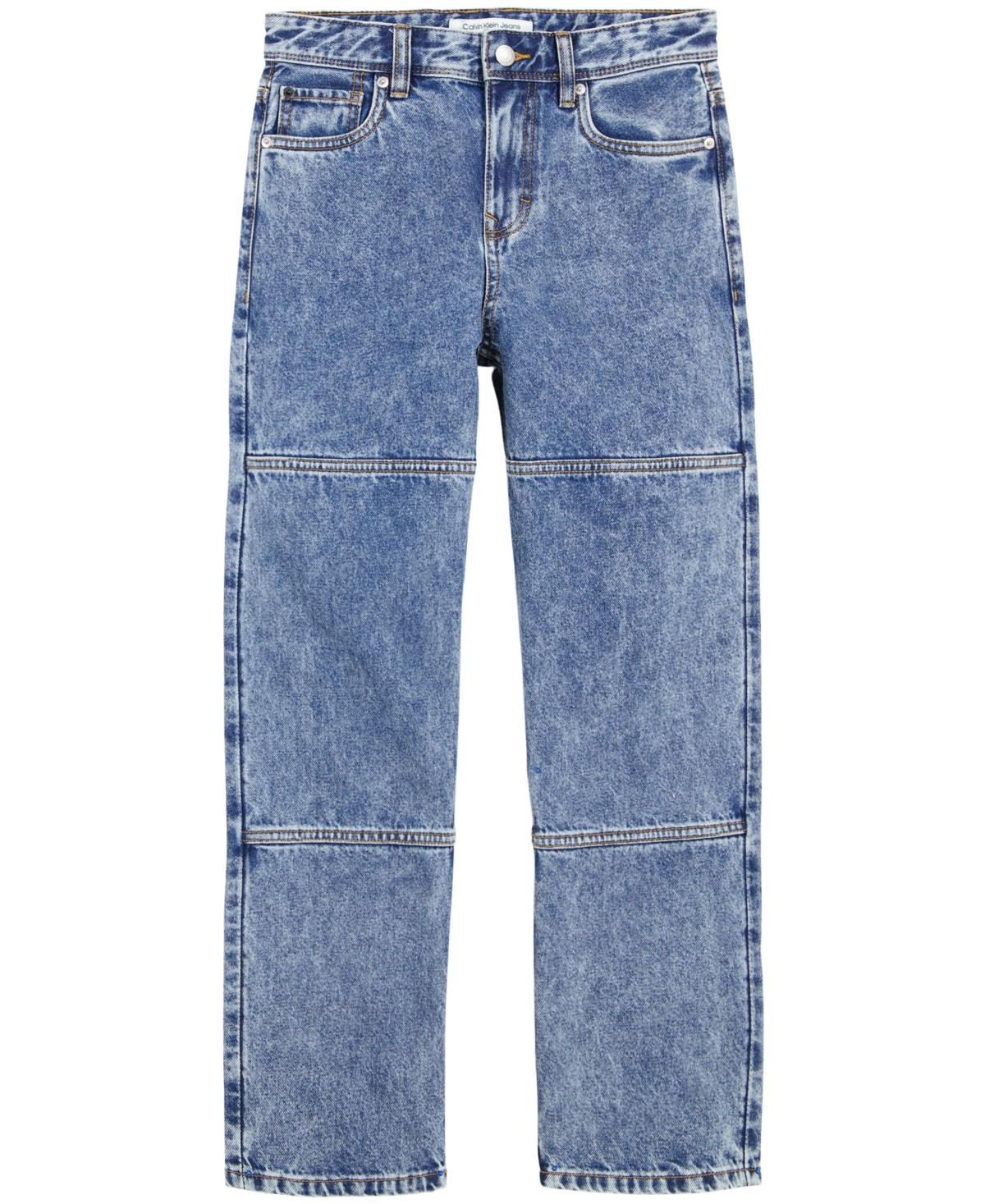 Calvin Klein Kids' Big Boys Stonewash Utility Denim Jeans