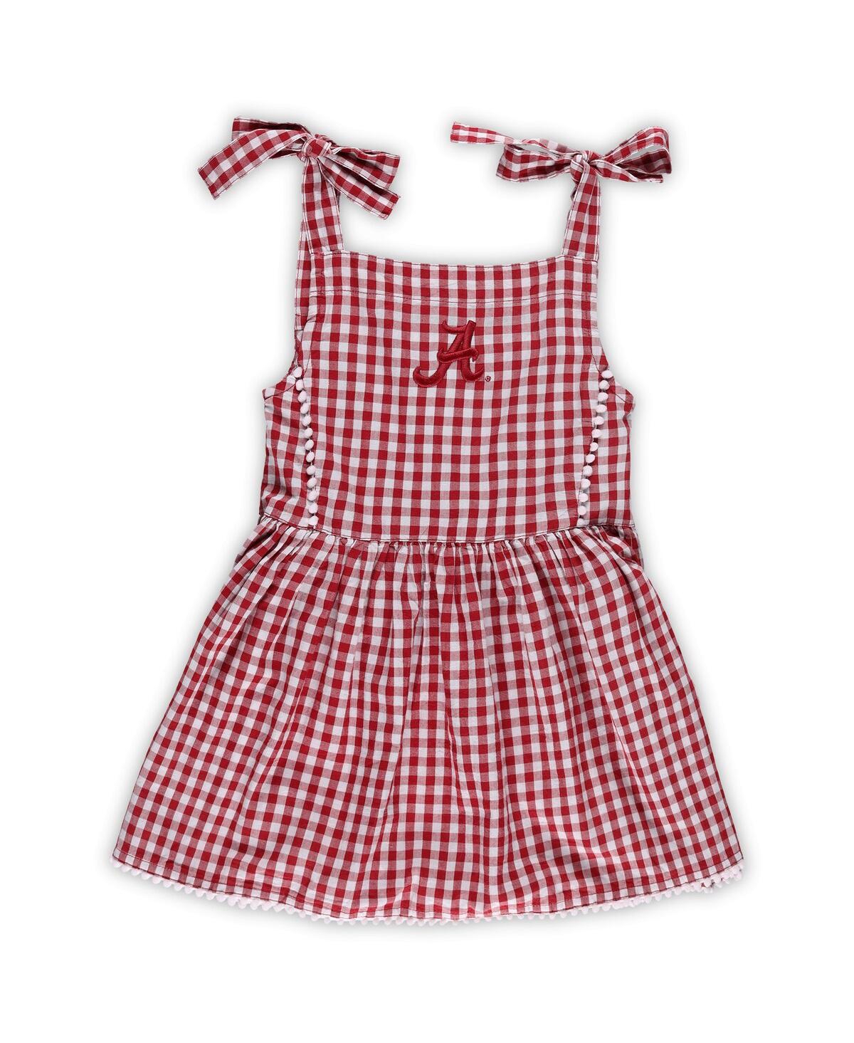 Garb Babies' Girls Toddler  Crimson Alabama Crimson Tide Teagan Gingham Sleeveless Dress