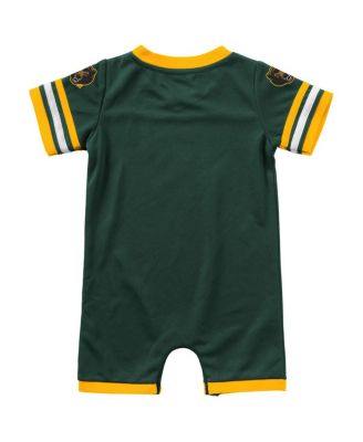 Newborn and Infant Boys and Girls Green Baylor Bears Bumpo Football Romper