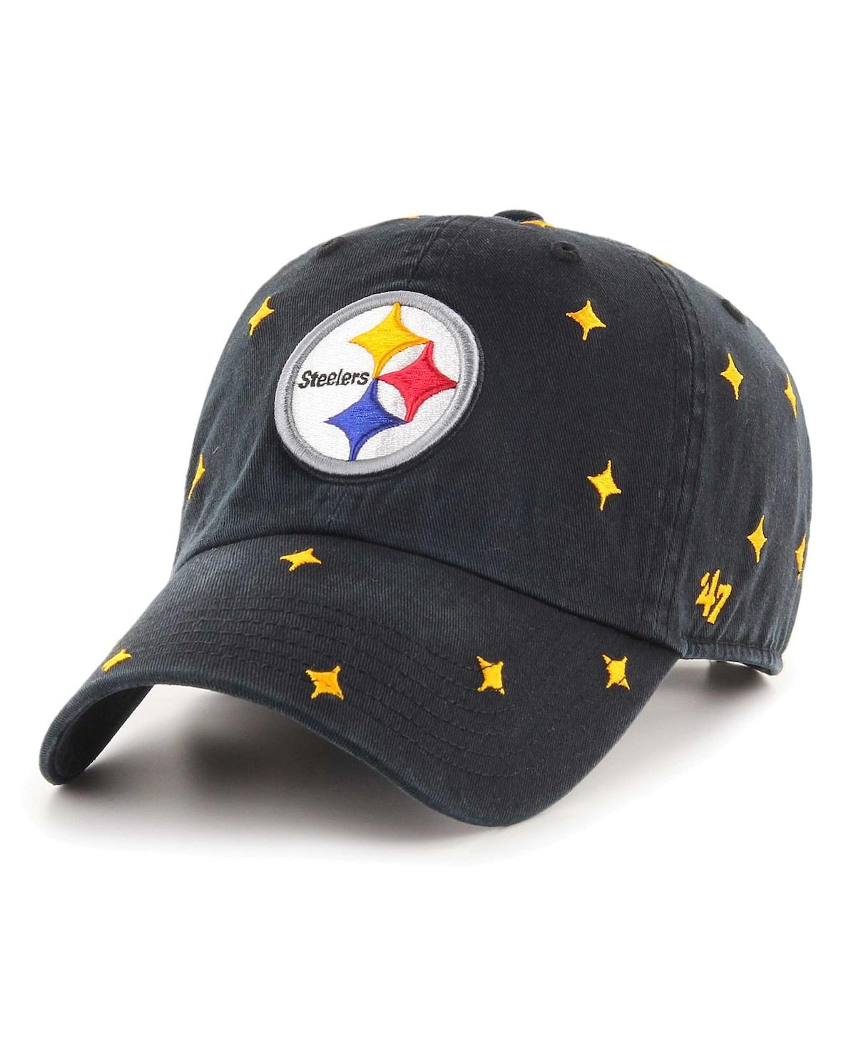 47 Brand Men's And Women's ' Black Pittsburgh Steelers Confetti Clean Up Adjustable Hat