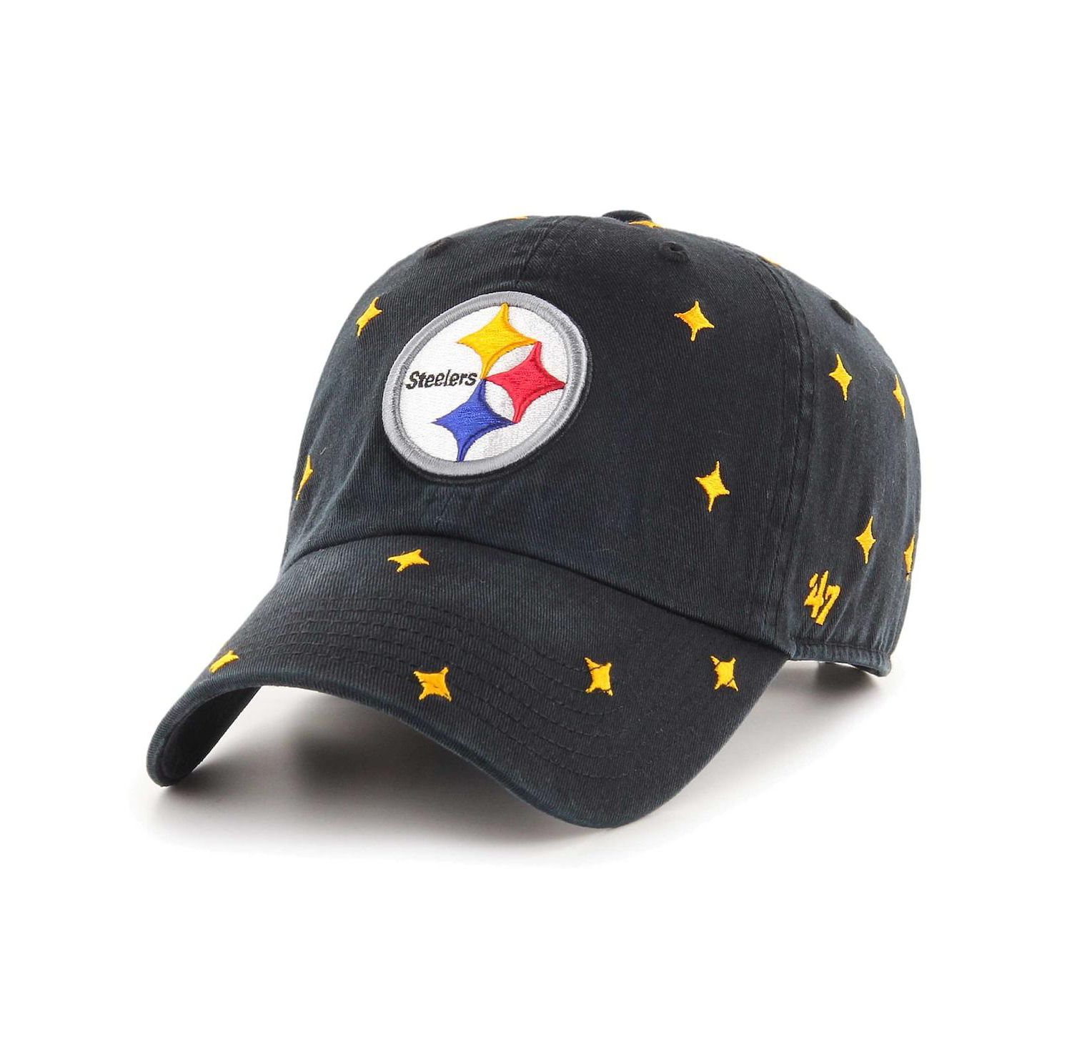 Men's and Women's Black Pittsburgh Steelers Confetti Clean Up Adjustable Hat