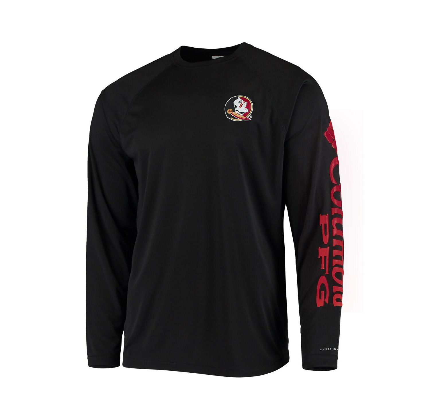 Men's Black Florida State Seminoles Terminal Tackle Omni-Shade Raglan Long Sleeve T-shirt