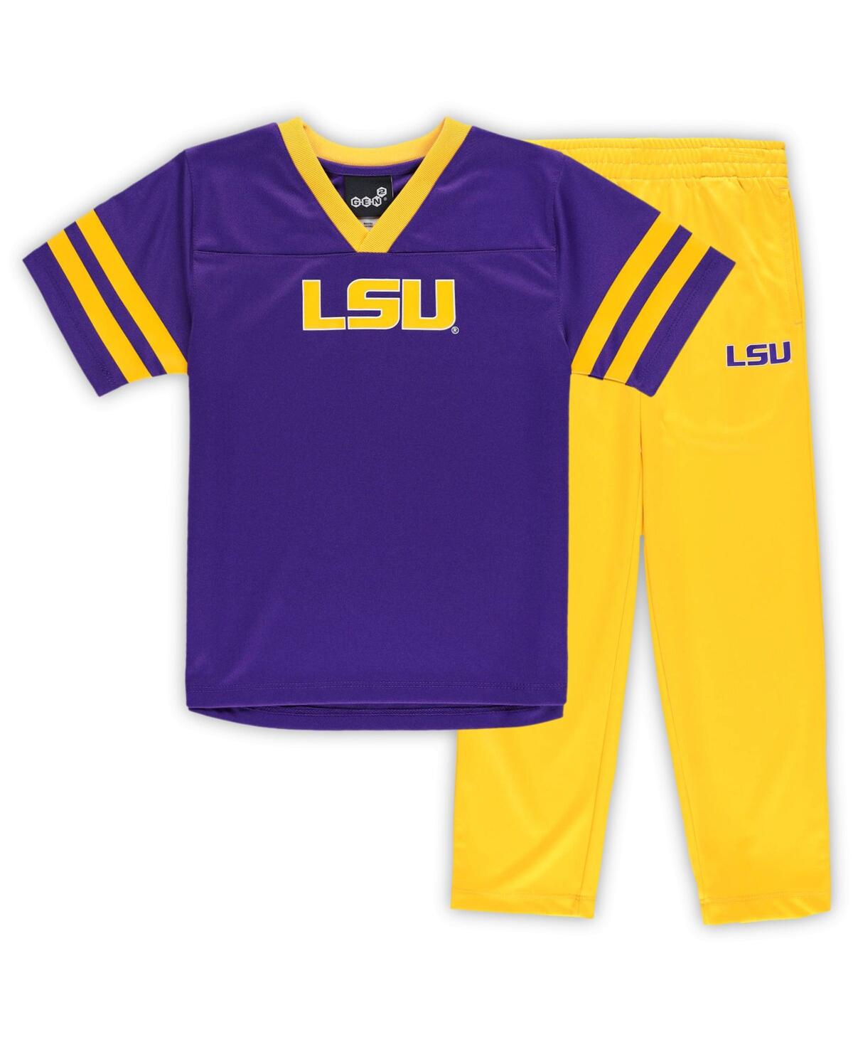 Outerstuff Toddler Boys And Girls Orange, Purple Clemson Tigers Red Zone Jersey And Pants Set In Purple,gold