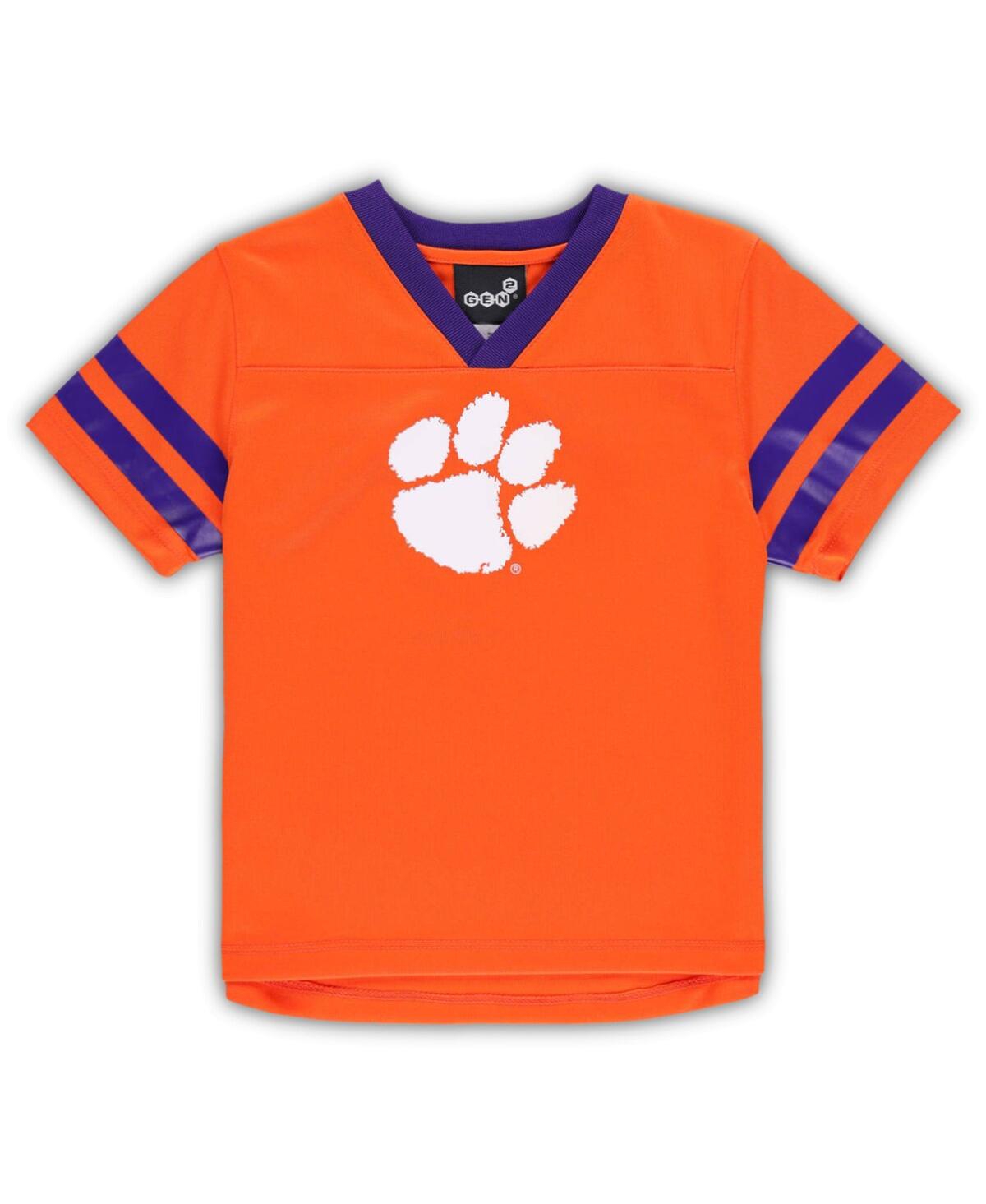 Outerstuff Toddler Boys And Girls Orange, Purple Clemson Tigers Red Zone Jersey And Pants Set In Orange,purple