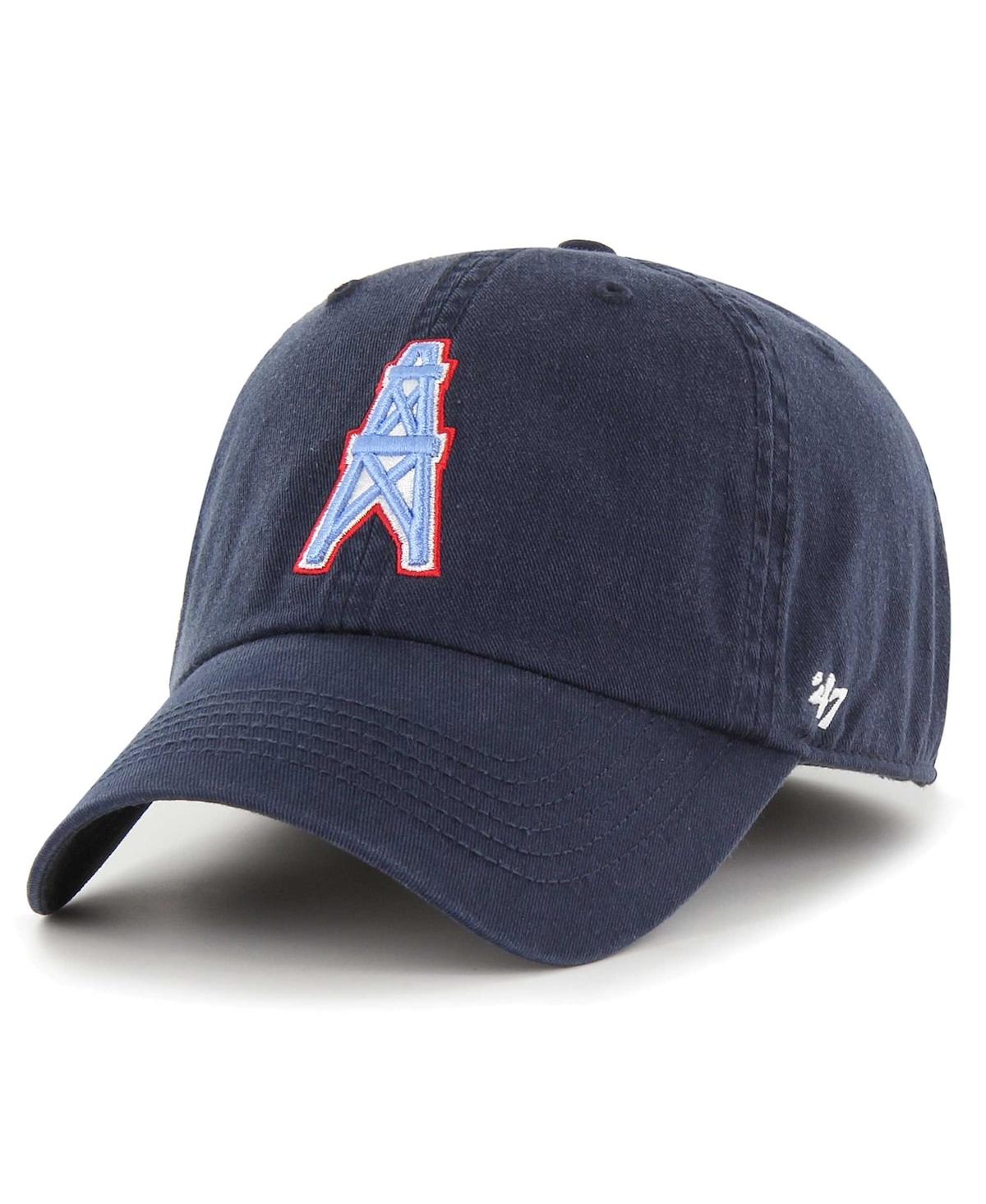 47 Brand Men's ' Navy Distressed Houston Oilers Gridiron Classics Franchise Legacy Fitted Hat