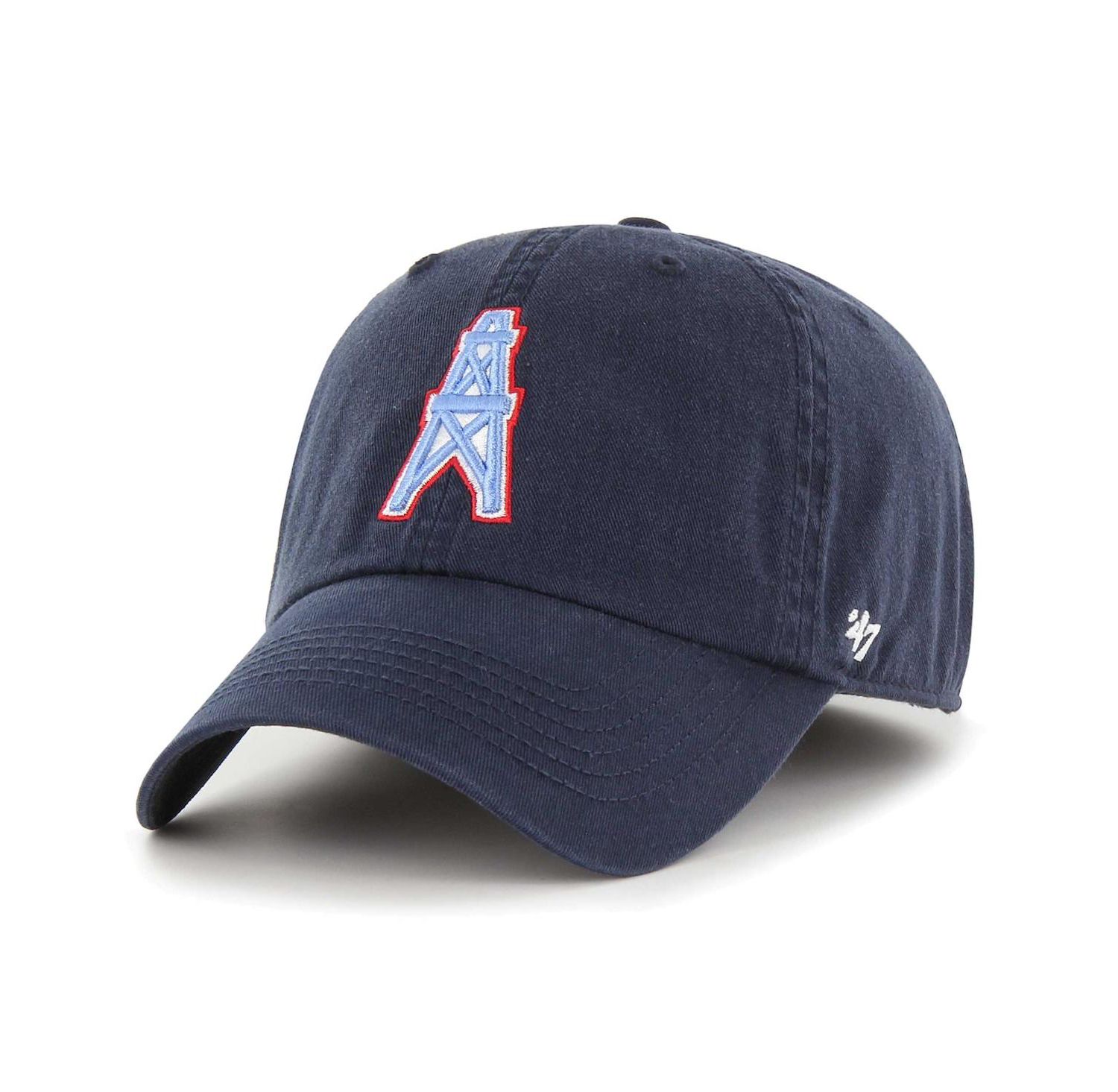 Men's Navy Distressed Houston Oilers Gridiron Classics Franchise Legacy Fitted Hat