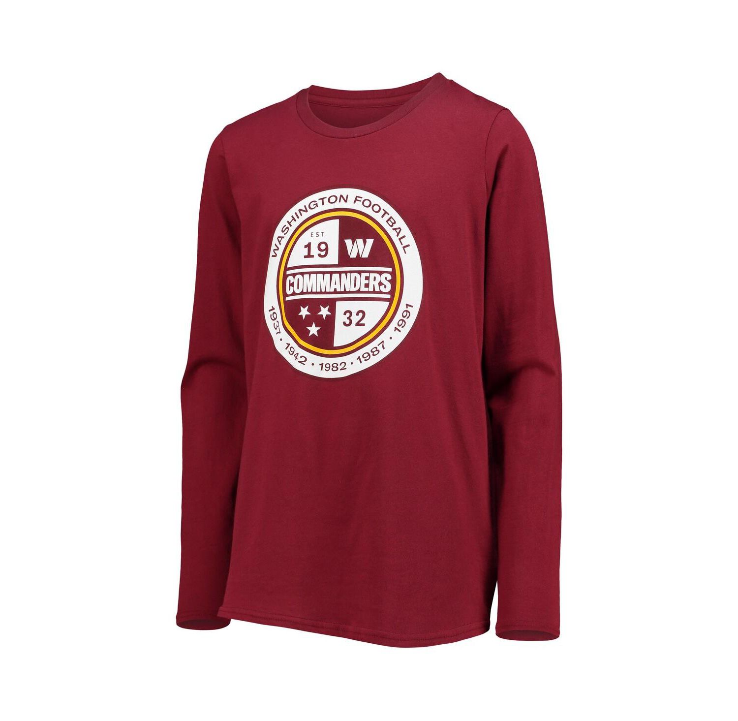 Big Boys Burgundy Washington Commanders Secondary Logo Long Sleeve T-shirt