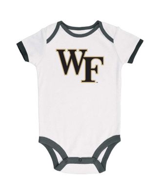 Infant Boys and Girls Black, Gray, White Distressed Wake Forest Demon Deacons 3-Pack Bodysuit Set