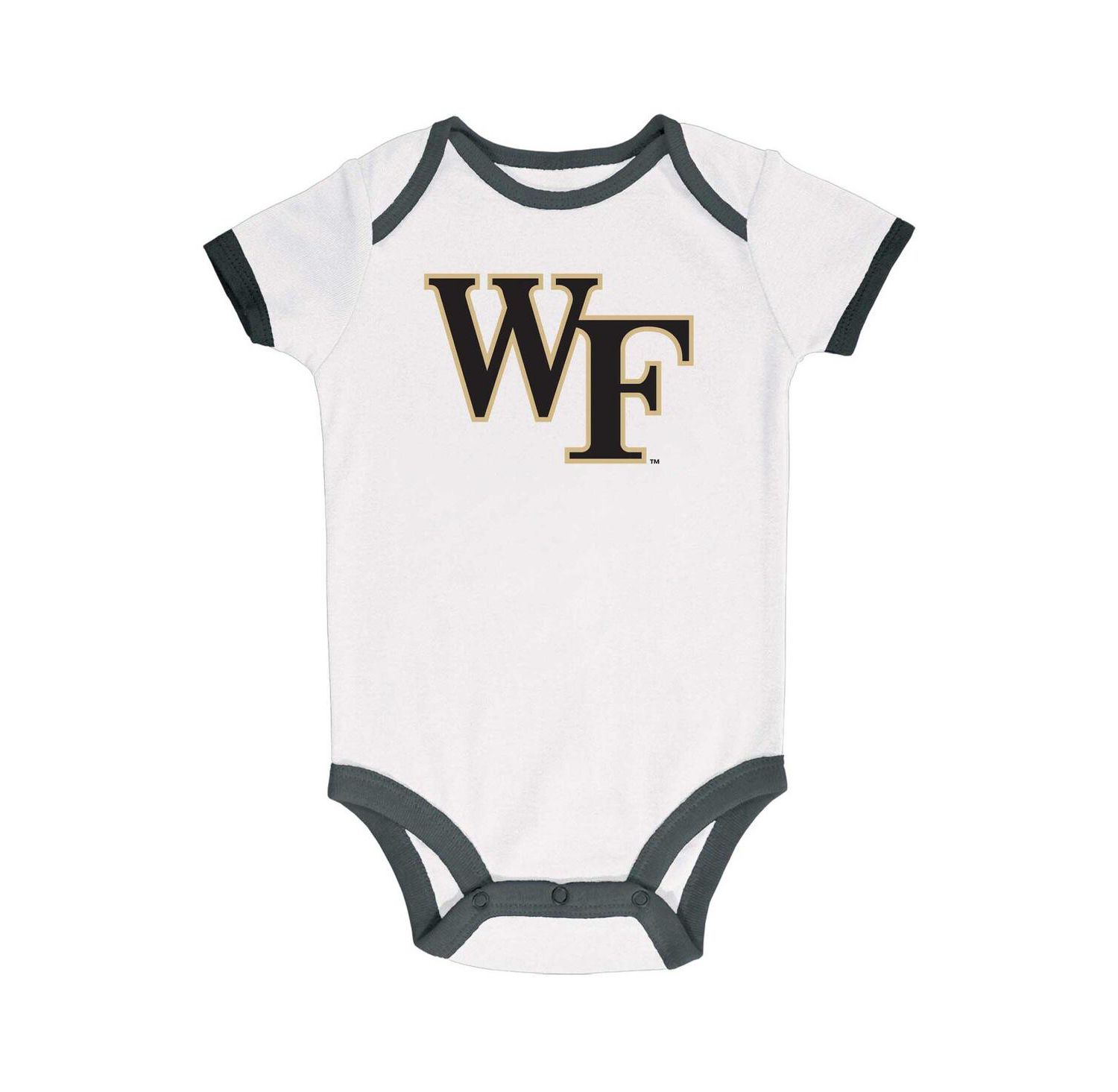 Infant Boys and Girls Black, Gray, White Distressed Wake Forest Demon Deacons 3-Pack Bodysuit Set