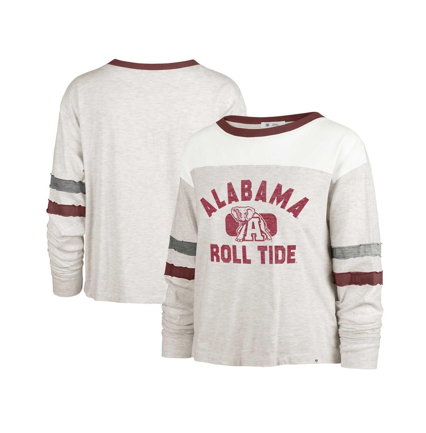 Женская футболка '47 Brand Oatmeal Distressed Alabama Crimson Tide All Class Lena Long Sleeve — фото 1