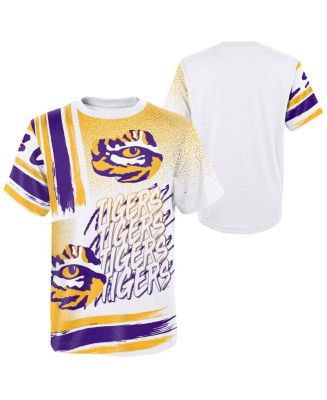 Preschool Boys and Girls White LSU Tigers Gametime Multi-Hit Oversized ...