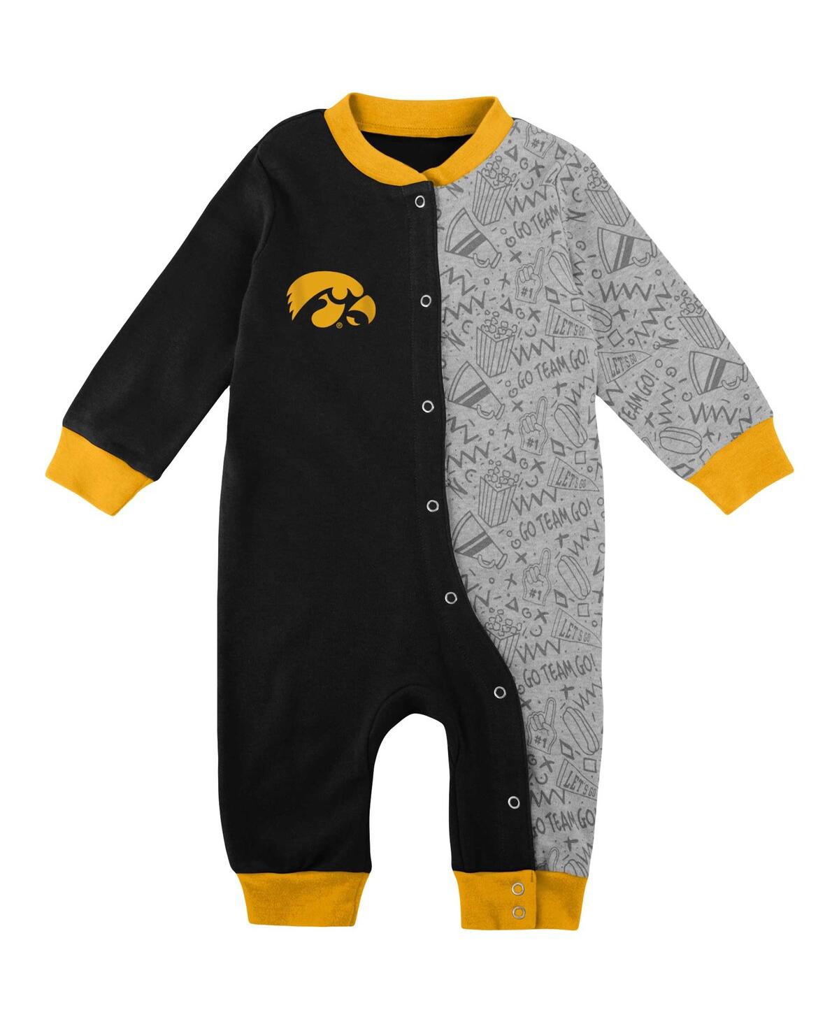 Outerstuff Infant Boys And Girls Black Iowa Hawkeyes Playbook Two-tone Sleeper In Black