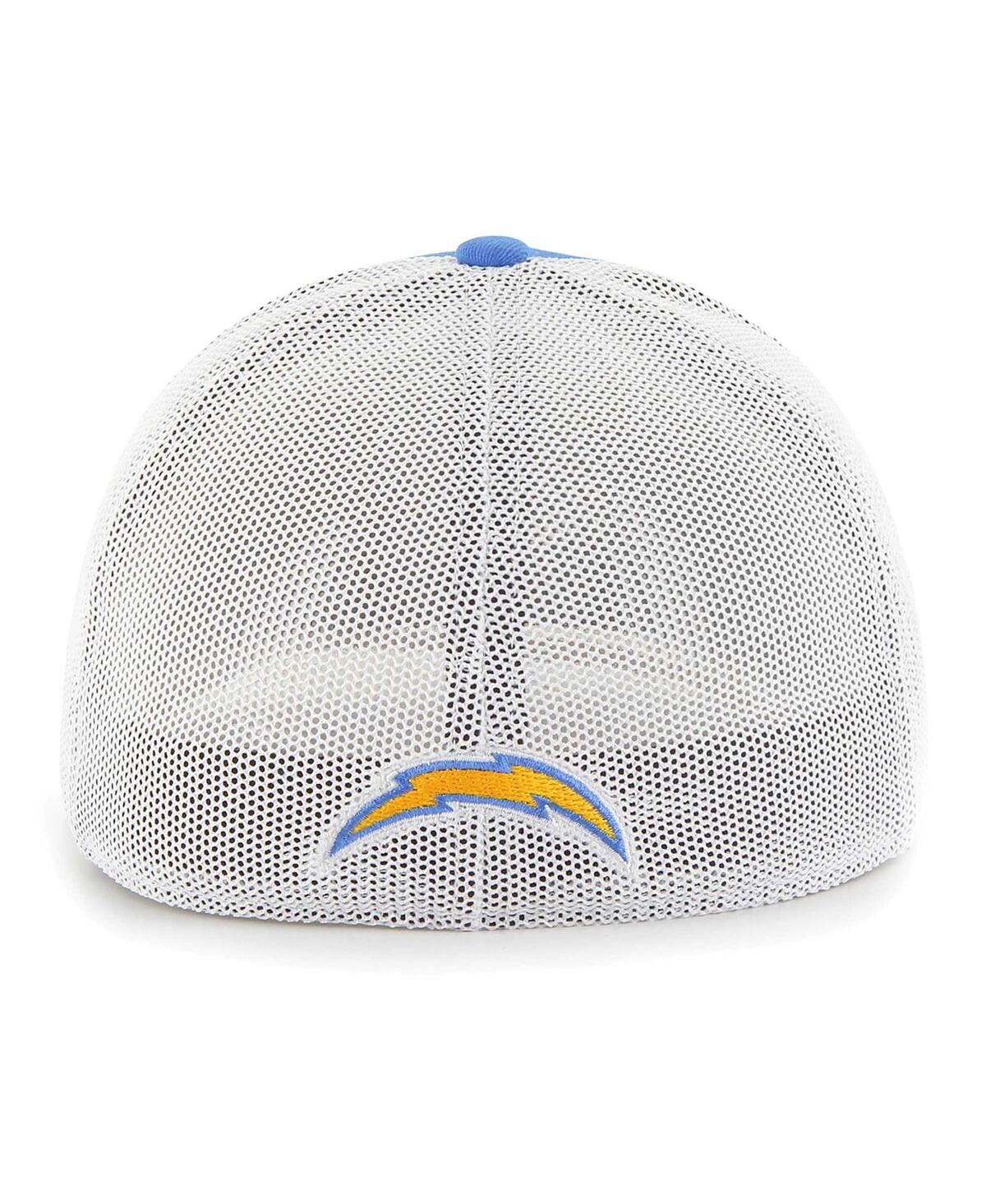 Shop 47 Brand Men's ' Powder Blue Los Angeles Chargers Leather Head Flex Hat