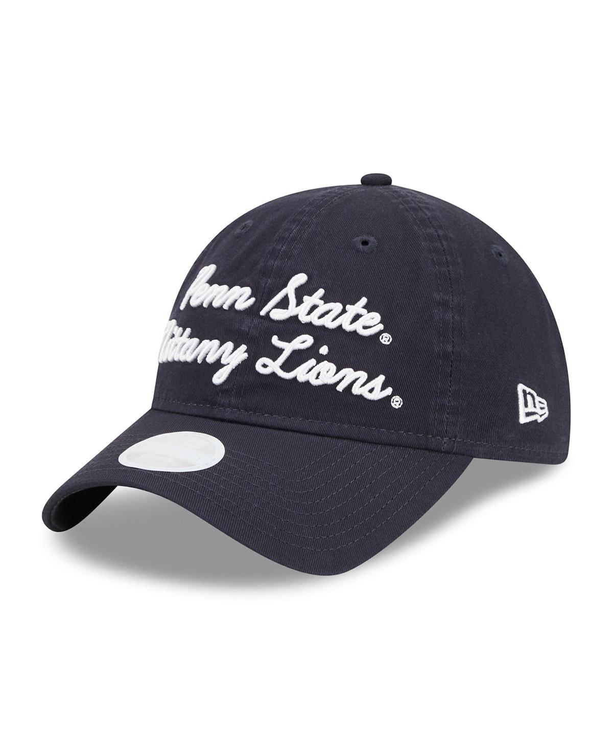Shop New Era Women's  Navy Penn State Nittany Lions Script 9twenty Adjustable Hat