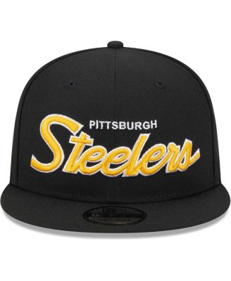 Men's Black Pittsburgh Steelers Main Script 9FIFTY Snapback Hat