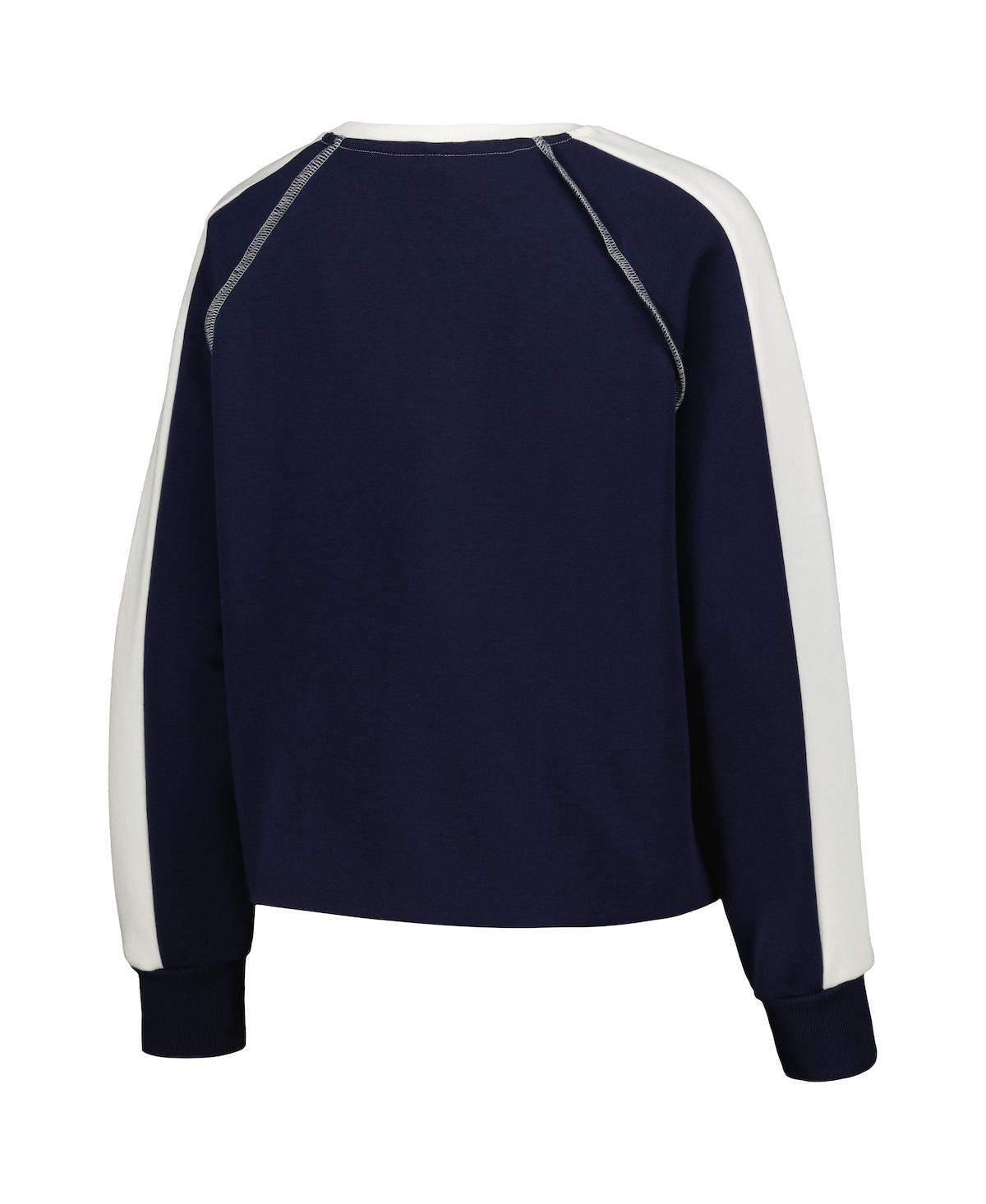 Gameday Couture Women's  Navy West Virginia Mountaineers Blindside Raglan Cropped Pullover Sweatshirt In Navy