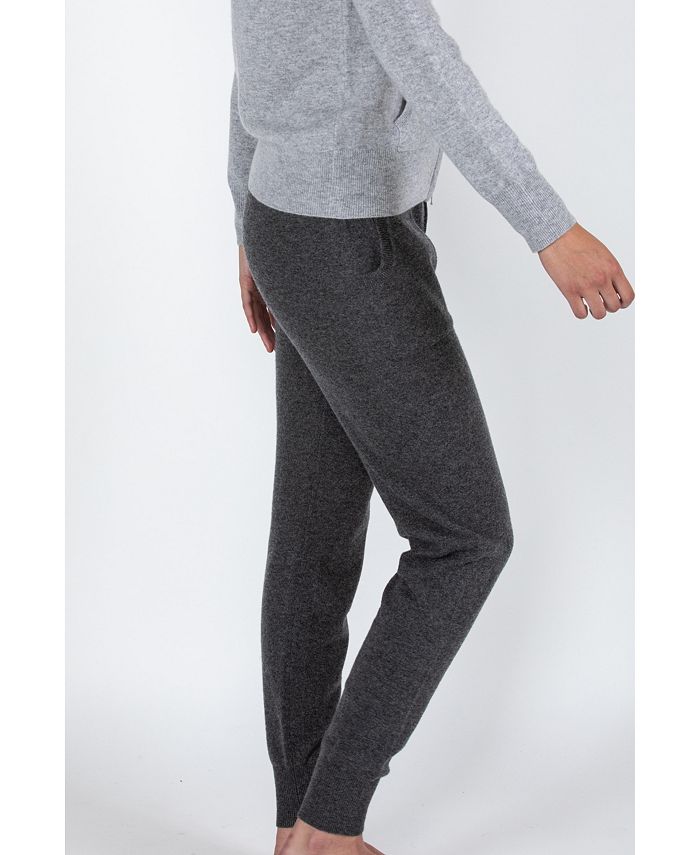 JENNIE LIU Women's 100% Pure Cashmere Knitted Jogger Pants - Macy's