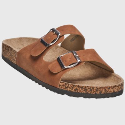MENS DOUBLE STRAP CASUAL SLIDES FLAT SANDALS