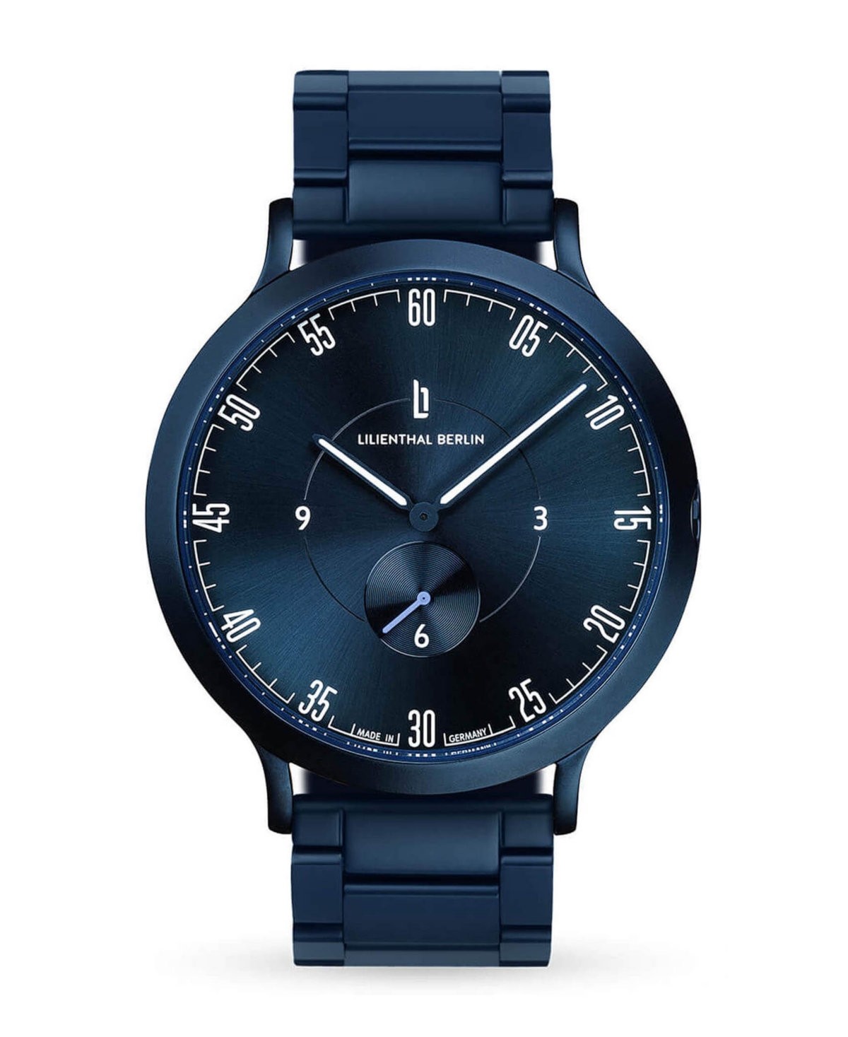 Men's Lilienthal 1 1 All Blue Blue Stainless Steel Link Watch 42mm - Blue
