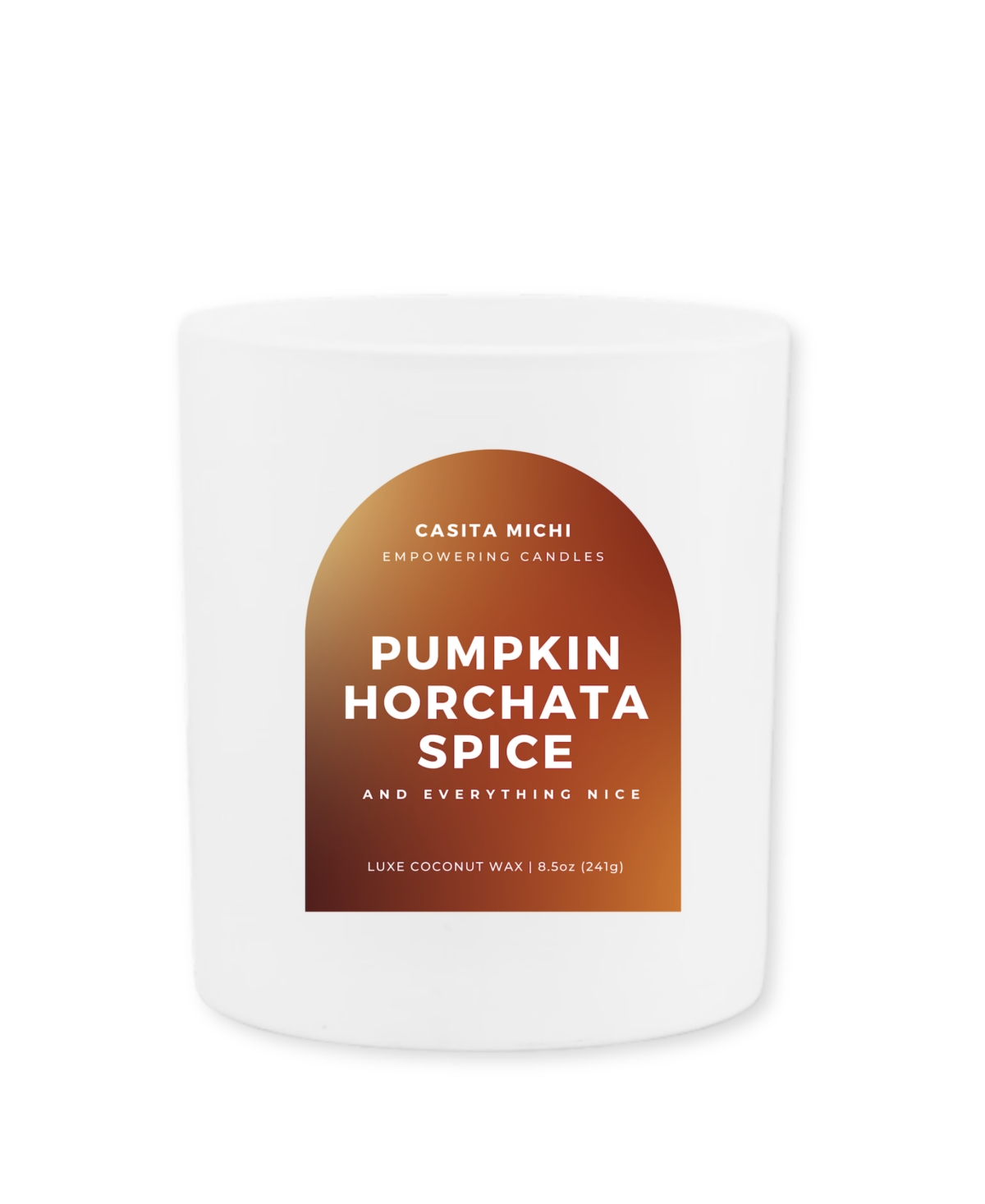 Pumpkin Horchata Spice 8.5 oz Candle - White Matte Vessel