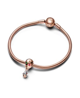 Cubic Zirconia Two-Tone Santa Claus in Hot Air Balloon Charm