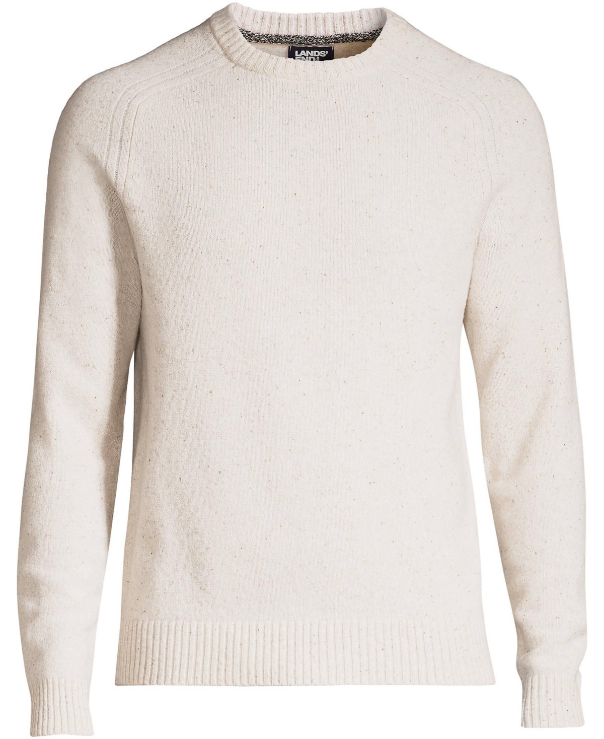 Lands End Men s Long Sleeve Lambs wool Crewneck Sweater Light stone fleck Smart Closet
