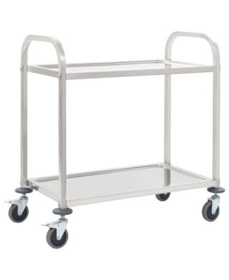 2-Tier Kitchen Trolley 37.4"x17.7"x32.9" Stainless Steel