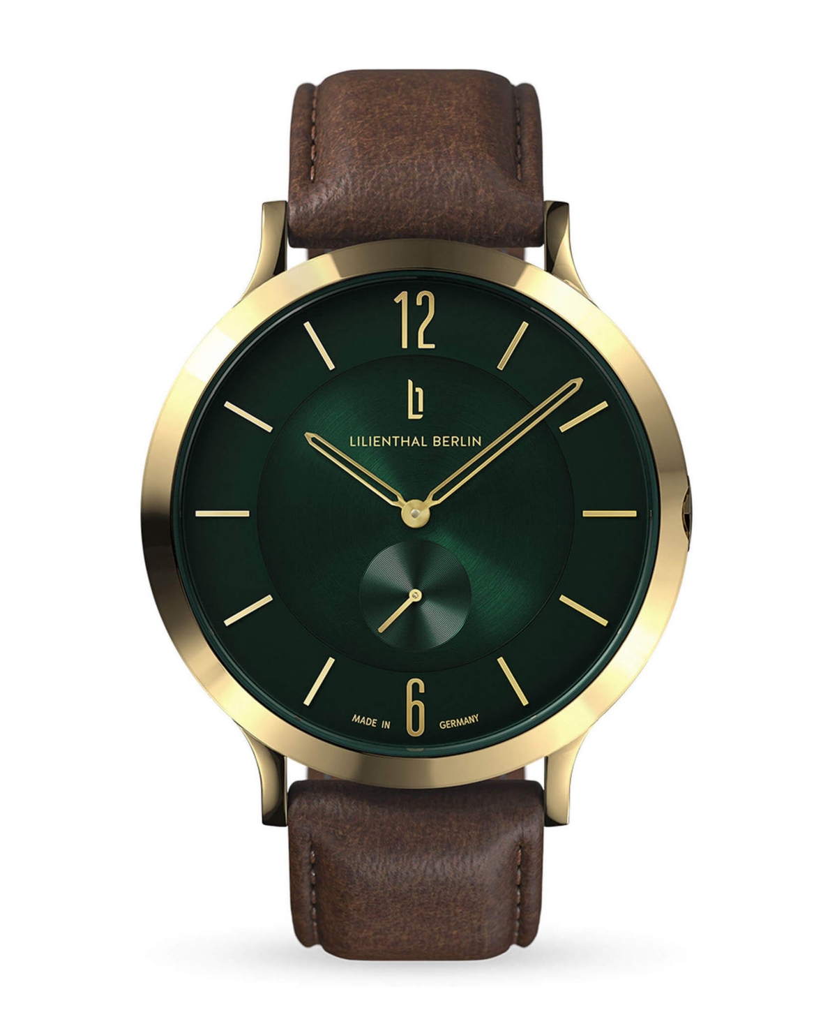 Men's The Classic Gold Green Brown Leather Watch 42mm - Brown