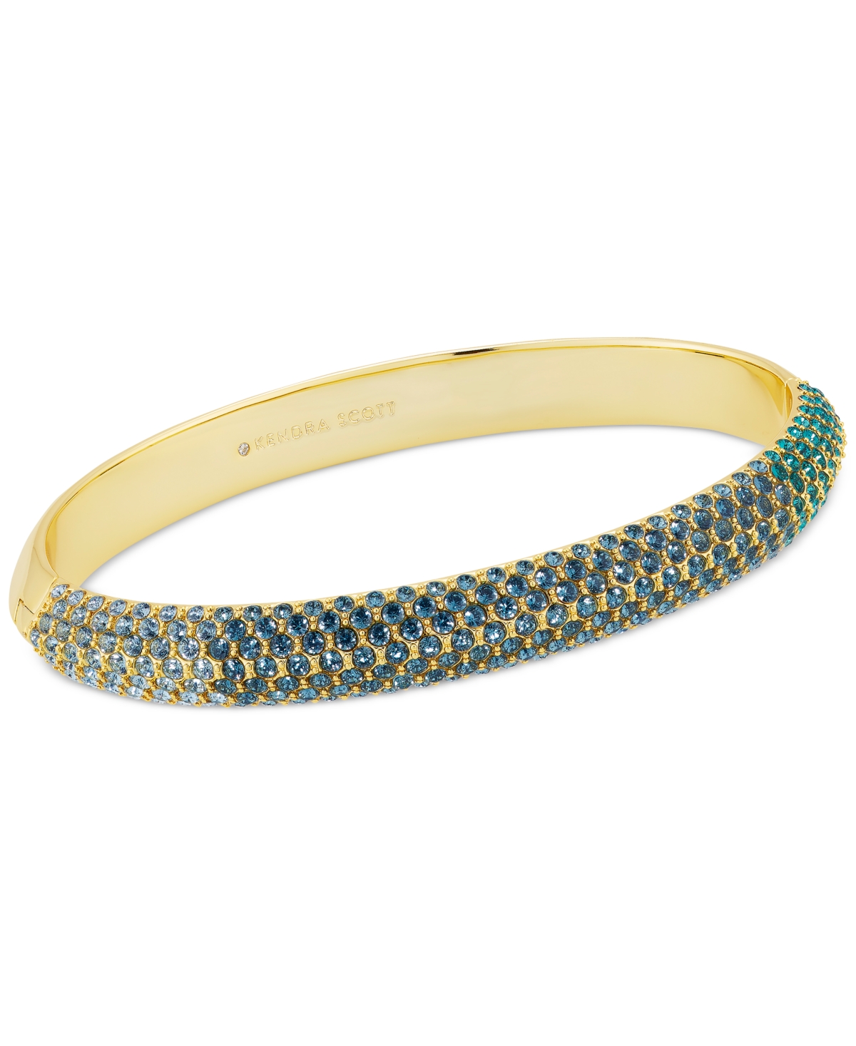 Kendra Scott Mikki Ombre Pave Bangle Bracelet In 14k Gold Plated In Gold Green/blue Ombre Mix