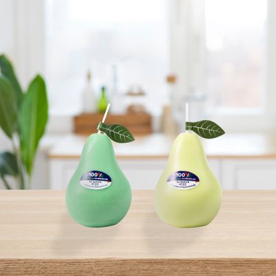 2.8" Pear Scented Candle - Set of 2, Fruity Fragrance - Home Decor