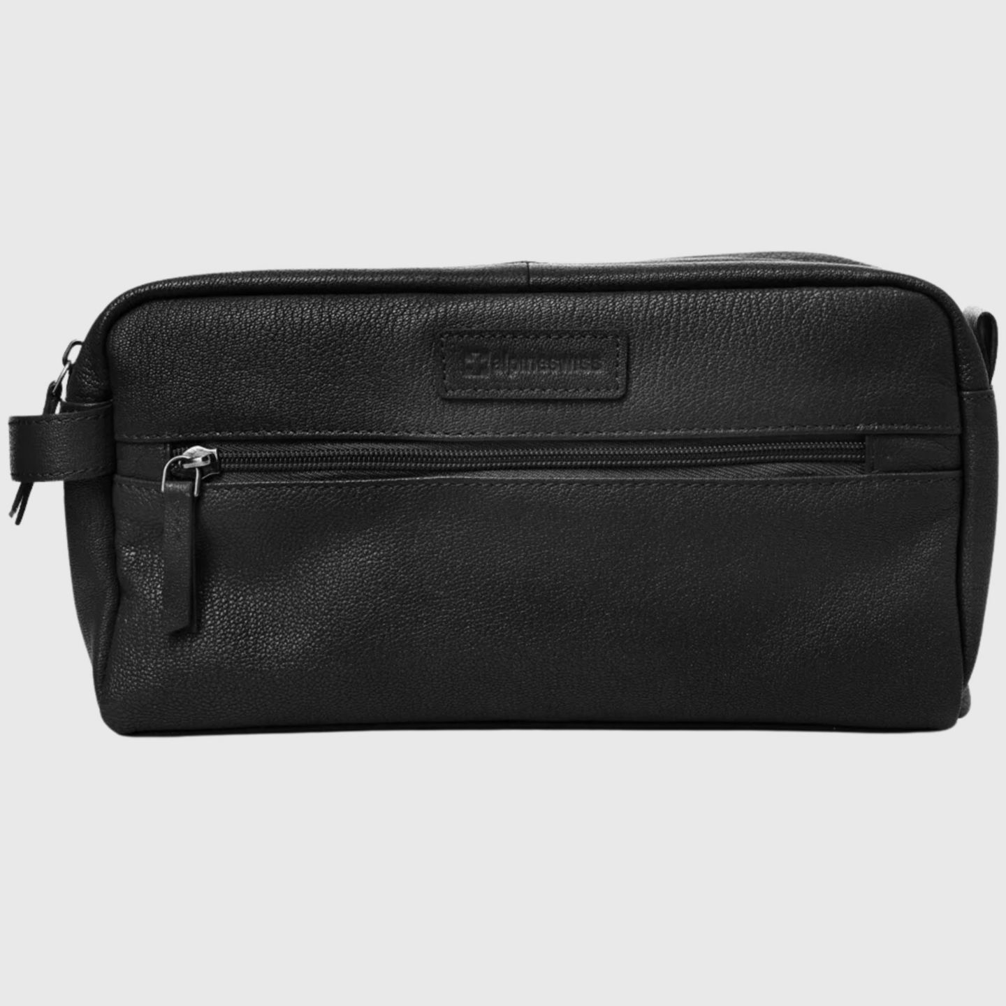 Несессеры Alpine Swiss AlpineSwiss Sedona Toiletry Bag Genuine Leather Shaving Kit Dopp Kit Travel Case, цвет: Чёрный — фото 1