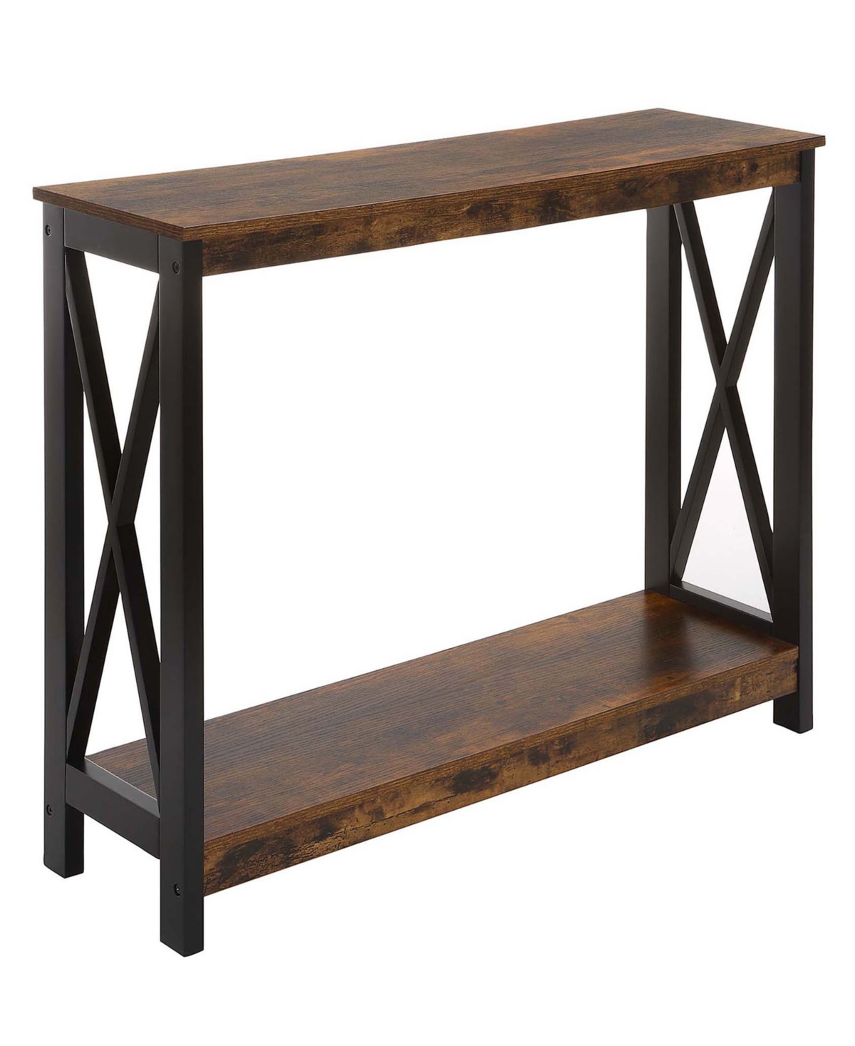 Convenience Concepts 39.5" Mdf Oxford Console Table With Shelf In Barnwood,black