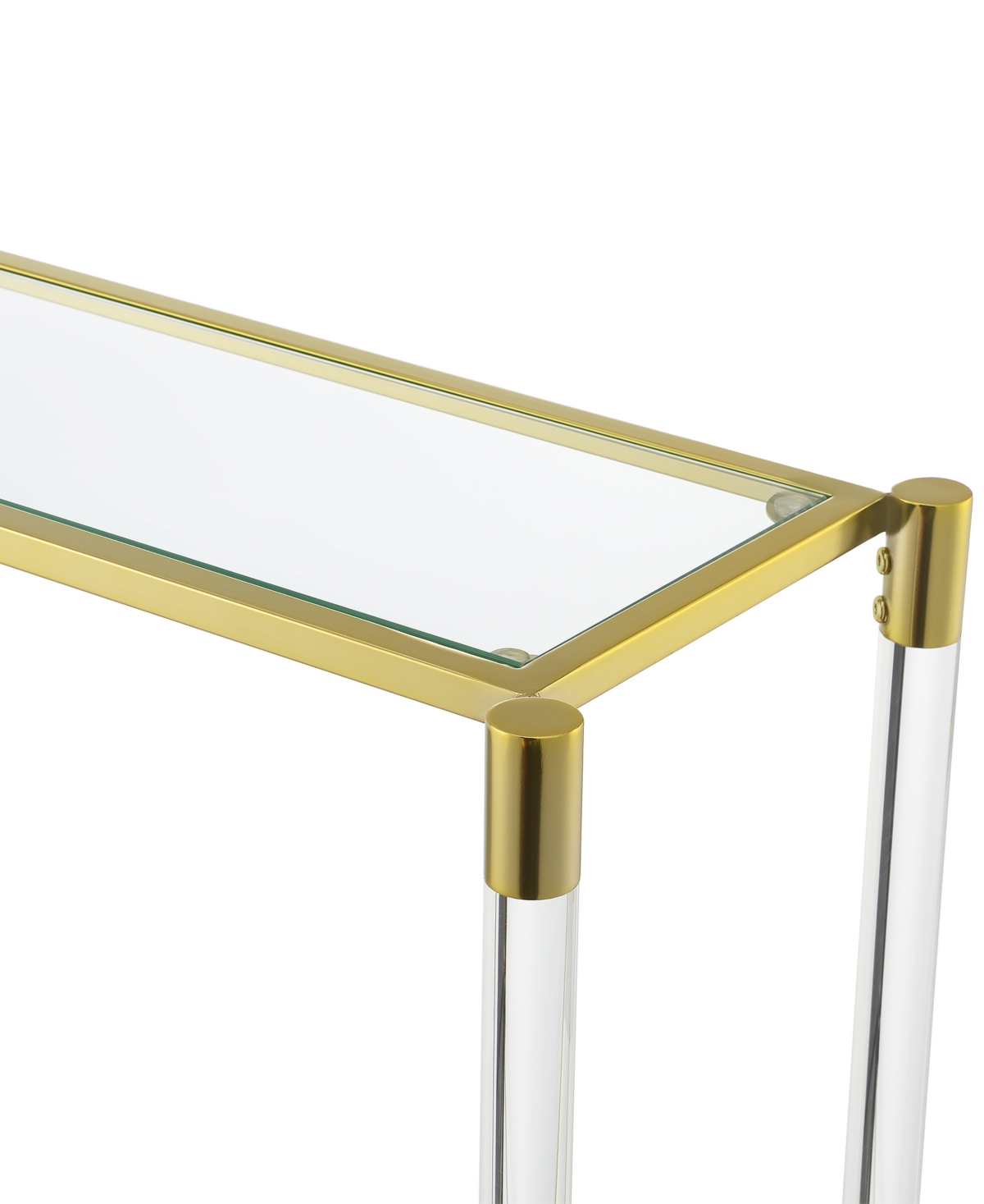 Shop Convenience Concepts 44.25" Glass Royal Crest 2 Tier Acrylic Console Table In Gold,glass