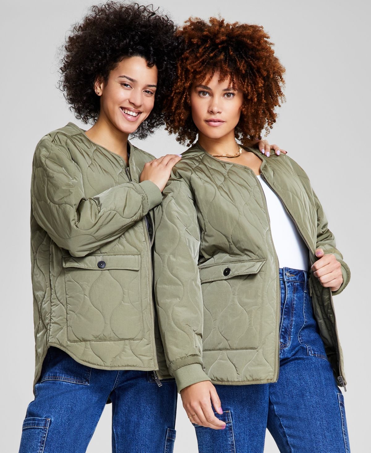 And Now This Women's Reversible Liner Jacket, Created For Macy's In Cruched Oregano