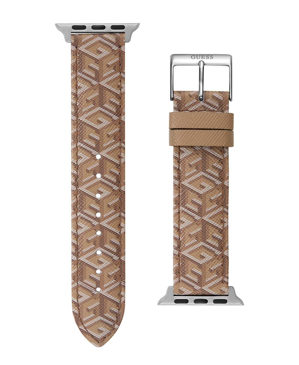 Guess Women's Tan Genuine Leather Apple Watch Strap 38mm-40mm