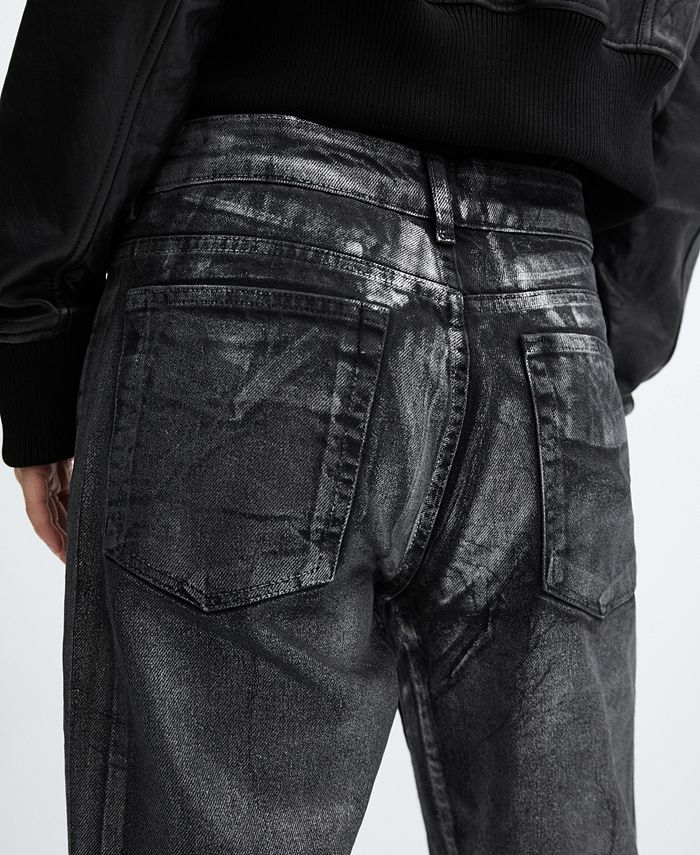 MANGO Women's Straight Foil Jeans Macy's