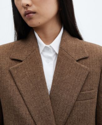 MANGO Women's Long Lapel Blazer